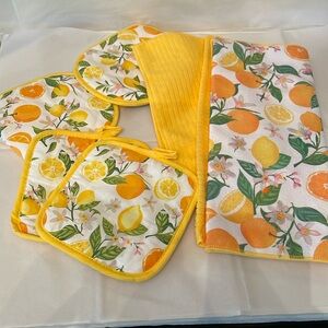 Smart home kitchen 7pcs‎ set yellow with lemon and orange design